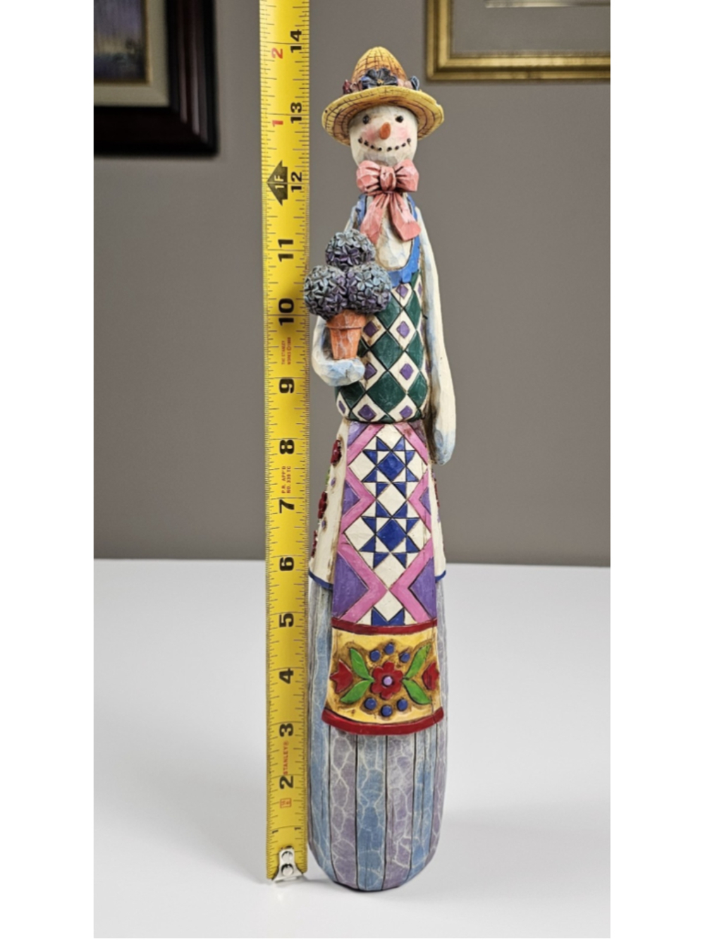 Jim Shore Heartwood Creek SIGNED 2004 Winter Bloom Snowman Figurine 112255 As Is - Picture 4 of 12